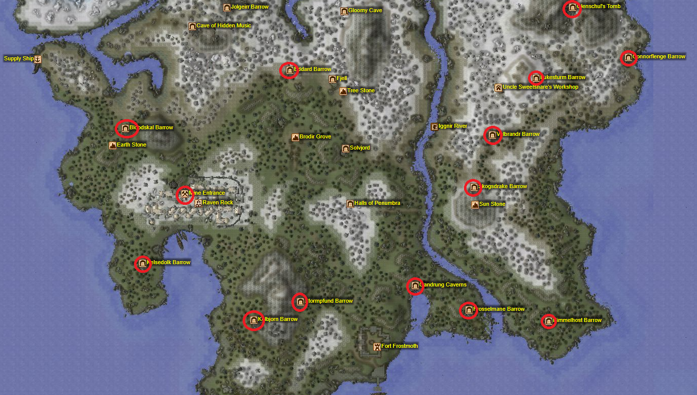 Southern Solstheim Stalhrim Map Locations
